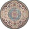 Homeroots 5 ft. Round Pink & Blue Floral Medallion Area Rug 385532 - alternate 4